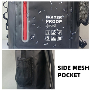 กระเป๋าเป้สะพายหลังชายหาด 25L PVC ความจุขนาดใหญ่ กระเป๋ากันน้ำ แถบสะท้อนแสง กันน้ำ สะดวกสบาย อเนกประสงค์สำหรับการเดินป่ากลางแจ้ง ปั่นจักรยาน - Product Image 5