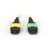 Kabel Patch Cord Fiber Optik MPO MTP 8 12 24 Fiber OS2 OM3 OM4 Trunk dan Kabel Fanout LC untuk Pusat Data