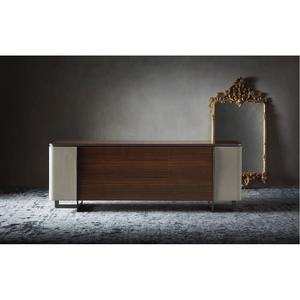 ลิ้นชักทำจากไม้เมลามีนเนื้อไม้พร้อมแผ่นไม้อัดหนังด้านข้างเคาน์เตอร์หินอ่อนขาตั้งโลหะสำหรับห้องนั่งเล่น - Product Image 5