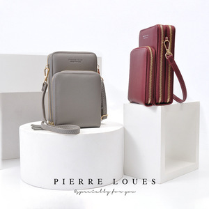Pierre Loues Phone Bag Solid Color PU Women's Crossbody Bag Multi Layer Everyday Use - Product Image 5