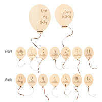 Spot Style nordique en bois jalon numérique ballon mois carte 100 jours 1-12 mois pour Photo Booth accessoires anniversaire commémoratif