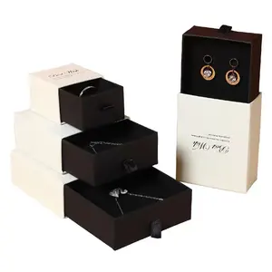 Luxus benutzer definierte Logo recyceln Karton Schublade Box Verpackung Geschenk box mit Band ziehen