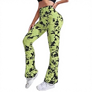 Women's High Waist Elastic Plus Size Wrinkle-Resistant Spandex/Nylon Solid Wide Leg <b>Hip</b>-Lifting Full-Length 220g Yoga - Product Image 3