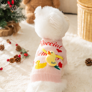 Otoño Invierno pequeño pollo festivo primavera dos patas antiarañazos bordado dibujos animados cálido suéter de punto Halloween todo - Product Image 5