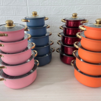 Meilleures ventes : Lot de 10 casseroles en acier inoxydable argenté avec couvercle en verre, antiadhésives, écologiques, compatibles gaz et induction, pour soupes et bouillons