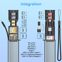 Lector de tarjetas TF y SD multifuncional Almacenamiento USB 3,0 TF/SD Tipo-C con adaptador OTG Estuche para lector de tarjetas