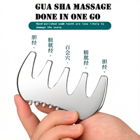 gros de disques de Gua Sha méridien en acier inoxydable Planches de Gua Sha en forme de peigne Masseurs de tête en métal