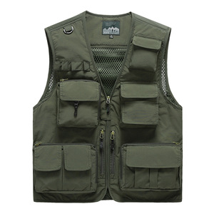 <span class=keywords><strong>Gilet</strong></span> d'été à <span class=keywords><strong>fermeture</strong></span> éclair multi-poches pour hommes <span class=keywords><strong>Gilet</strong></span> de sport d'extérieur respirant et fin - Product Image 6