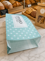 Sac en papier recyclé personnalisé avec logo, vente en gros, sac cadeau en papier pour boulangerie et plats à emporter