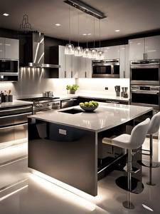 Aisdecorer unico Design personalizzato mobili Led luce parete Base melamina armadio da <span class=keywords><strong>cucina</strong></span> - Product Image 3