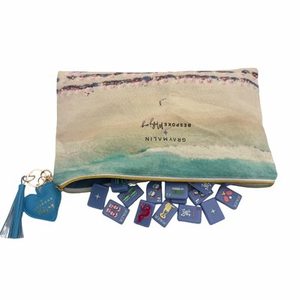 Fichas de Mahjong con Diseño de Isla Tropical, Color Morado Pastel, Estampado de Playa, Mahjong Americano para Niñas, Regalo de Cumpleaños de Verano, Regalo para Damas de Honor - Product Image 3