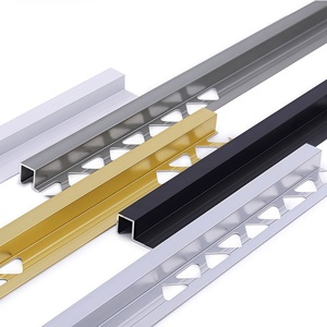 Modern Durable Waterproof Aluminum Square Shape Tile Trim Self-Adhesive Wall Edge <b>Protector</b> Tile Borders Decorative Finish - Product Image 1