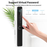 Serrure de porte intelligente Baodeli pour portes en aluminium, compatible Tuya, carte mémoire, sécurité de classe C, déverrouillage par empreinte digitale et mot de passe