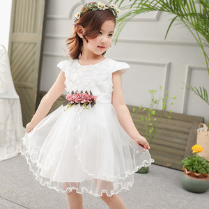 Vestido de Novia 2017, Vestidos de Verano Formales para Niñas, Diseños de Vestidos de Algodón para Fiestas Infantiles - Product Image 4