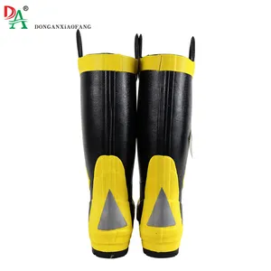 DA OEM Hot Sale Yellow Fire Resistant Heavy Duty Safety Boots Chemical Resistant PPE Firefighter Rubber Shoe Quality Workwear