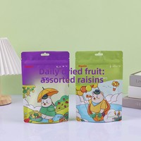 Sachet refermable vertical en plastique avec fenêtre, motif dessin animé, en aluminium, pour bonbons, lait, gelée, aliments