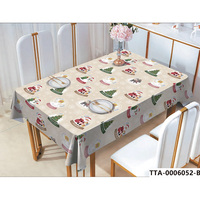 Nappe de table rectangulaire en plastique imprimée pour Noël, écologique, résistante aux taches, nettoyable, jetable, pour les fêtes de Noël