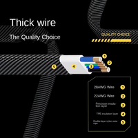 Câble de charge rapide et de transfert de données USB Type-C vers Type-C 4-en-1 1,5 m 1 m A50JJ 65 W en cuivre pur pour ordinateur, téléphone portable et tablette
