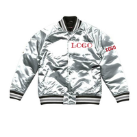 Veste universitaire personnalisée de haute qualité avec logo en satin de soie décontractée blouson d'aviateur respirant Hip Hop Streetwear léger en satin