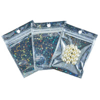 Petit prix bon marché 3 côtés scellés holographiques thermoscellés sacs en plastique Mini fermeture éclair plate Laser bonbons cadeaux emballage sacs pochette