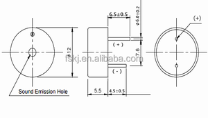 Zumbador piezoeléctrico de 12x5,5 MM, 5V, 12MM, con orificio pasante, sonido continuo, Mini, montaje PCB, para electrónica - Product Image 5