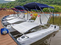 Bateau barbecue, Bateau grill flottant, Bateau donut de loisirs, Bateau de fête sur le lac, Bateau aquatique pour pique-nique