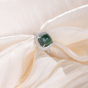 Ruizuan Women's Vintage Sterling <b>Silver</b> Lab Grown <b>Emerald</b> Prong Setting Rhodium Plated <b>Rings</b> Third Party Appraised Guangdong - Product Image 4