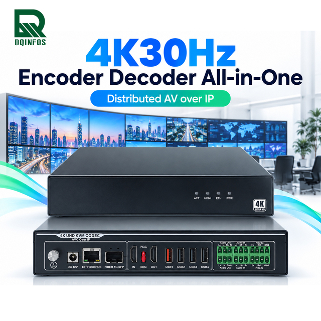 KVM Encoder Decoder All in One Serverless Distributed 4K30  H.264 H.265 60ms Low Latency for LED LCD DLP Video Wall