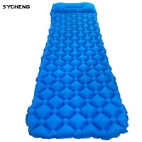 Matelas à air ultraléger imperméable TPU gonflable extérieur 3 couches camping tapis de couchage 20d revêtement en tpu avec oreiller et sac de transport
