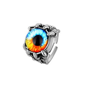 Nouvelle version coréenne – Bague ajustable ouverte avec crâne et opale pour homme - Product Image 3