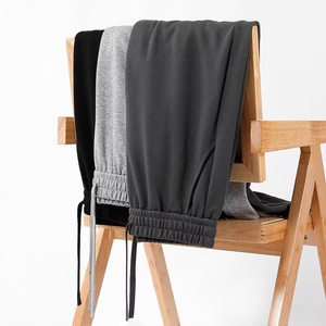 <span class=keywords><strong>Pantaloni</strong></span> della <span class=keywords><strong>tuta</strong></span> Casual di grandi dimensioni da <span class=keywords><strong>uomo</strong></span> su misura con chiusura in vita elastica con motivo dritto tinta unita piatto anteriore a metà pettine - Product Image 3