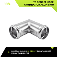 Coudière de raccordement de radiateur en aluminium billette à 90 degrés avec extrémités perlées 1,25 1,5 1,75 pouces pour système de refroidissement automobile OEM