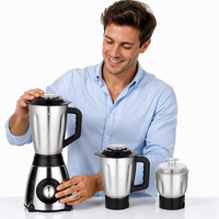 5 kecepatan 3 in 1 600W 1,5 l Stainless Jar tubuh listrik kuat es penghancur Blender