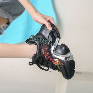 Sequin Chaussures De Sport Trendy Women's Fashion Mujer <b>Leather</b> <b>Sneakers</b> Casual Shoes - Product Image 3