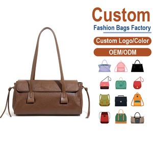 กระเป๋าหนังแท้สไตล์วินเทจสำหรับผู้หญิง - กระเป๋าสะพายไหล่สีน้ำตาลสุดหรูสำหรับฤดูร้อน สายสะพายเดี่ยว พร้อมคุณสมบัติป้องกันการโจรกรรม - Product Image 1