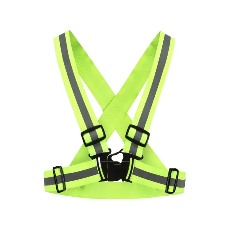 Chalecos de seguridad Fluorescent Yellow High Visibility Motorcycle Safety Reflective Belt Running Vest