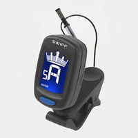 Penjepit Tuner Gitar Elektrik Grosir Aroma AT-01A Plastik Baterai untuk Instrumen Senar, Part Gitar Bass