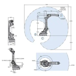 Robot industriale 6 AxisYASKAWA AR1730 per saldatura 25kg carico utile veloce e preciso YRC 1000 Controller Robot per saldatura ad arco