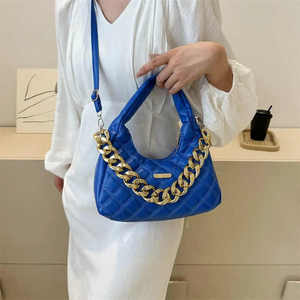 OEM ODM Quilted Chain Shoulder <b>Bag</b> Women Fashion PU Handbag Custom Logo Trendy Underarm <b>Bag</b> Soft Material Daily Use Ladies Purse - Product Image 1