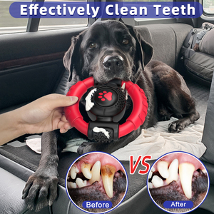 KINYU çevre dostu su geçirmez köpek çiğnemek oyuncak gıcırtılı diş çıkarma oyuncak doğal kauçuk naylon özelleştirilebilir direksiyon karton - Product Image 3