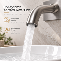 Robinet de lavabo encastré en acier inoxydable avec cartouche céramique, mitigeur mural chaud/froid pour projets hôteliers OEM ODM