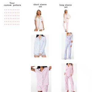 Pyjama en <span class=keywords><strong>satin</strong></span> de soie pour femme, manches longues, logo personnalisé OEM, prêt à expédier, pyjama de mariée, ensemble de pyjama pour cadeau, vêtements de nuit, vêtements de détente - Product Image 6