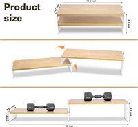 Support de moniteur double réglable avec pieds en acrylique pour bureau, organiseur de bureau en bois à 2 niveaux pour ordinateur, étagère de bureau esthétique