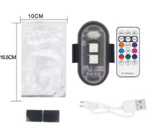 TCYATO RGB светодиодный мини-самолет стробоскоп беспроводной пульт дистанционного управления декоративный свет для автомобиля мотоцикла заднего хвоста вспышки предупреждения - Product Image 4