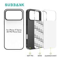 Coque de téléphone portable personnalisée antichoc en TPU 2D Subbank GLASS pour iPhone 17, protection souple, coque de téléphone