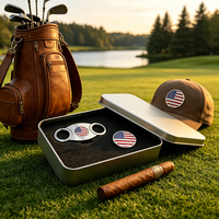 Cutter à cigares japonais en plastique de qualité supérieure, grand format, avec logo, coupe en V, avec ressort en carbone, et marqueur de balle de golf japonais, livré en coffret cadeau