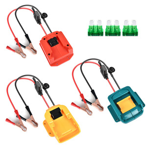 Adaptateur de démarreur de voiture 18V pour batteries Makita, Milwaukee, <span class=keywords><strong>Dewalt</strong></span> – Câbles de démarrage automobile avec interrupteur à fusible - Product Image 1