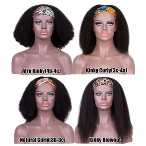 Gratis Vlek Zakken Bresonenne Haar Hoofdband Pruiken Voor Zwarte Vrouwen, Perruque Cheveux Human Short Afro Krullend Hoofdband Pruiken Menselijk Haar