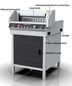 Máy cắt giấy tự động điện kiểu guillotine khổ A3, máy cắt giấy công nghiệp G450V+ thiết kế thời trang, cắt được khổ giấy 450mm - Product Image 2