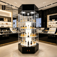 Étagères rotatives en acrylique de luxe pour bijoux, cosmétiques, parfums, jouets dans les centres commerciaux avec couleur et taille personnalisées
